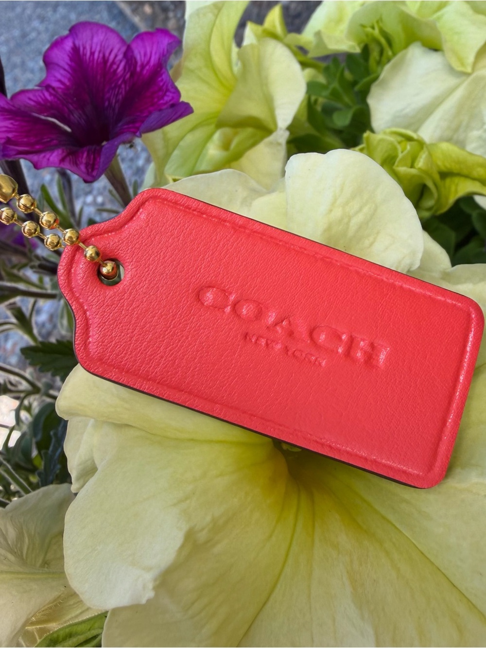 Coach Leather HangTag Orange
